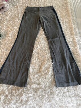 Nike Gray Flared Knit Pants with Blue Side Panels
